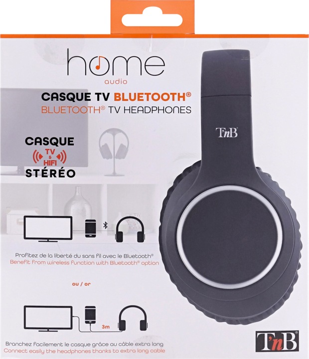 Image du produit T'nB Casque pour TV avec Bluetooth 10m, 20Hz-20KHz, 7h, CBTHOME (pas de réduction du bruit, 7 h, Filaire)