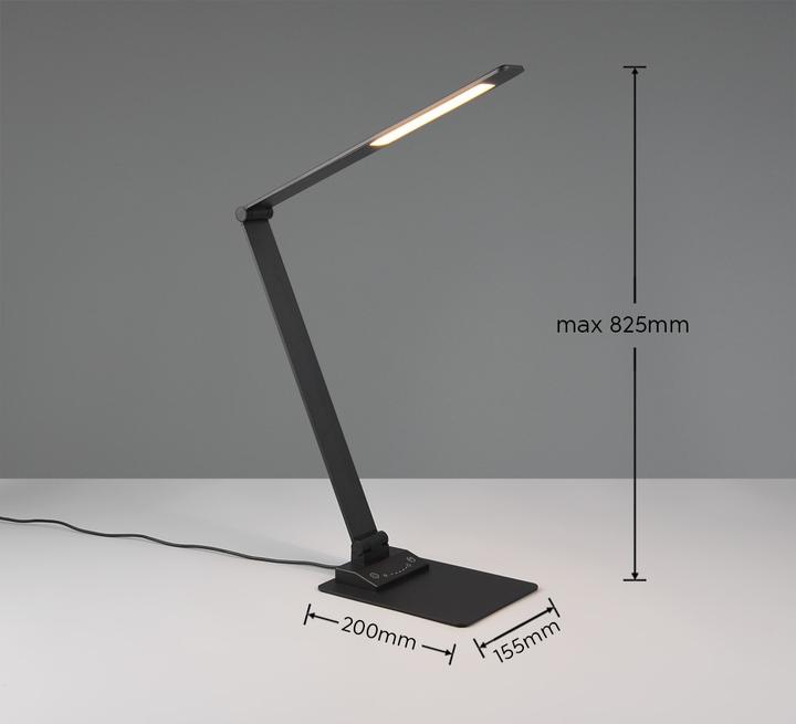 Produktbild Trio Travis LED Tischleuchte 6,5W dimmbar Schwarz Matt CCT einstellbare Lichtfarbe (650 lm)