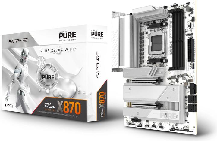 Sapphire PURE X870A WIFI7 1xHDMI 1.4 1xDP 1.2 (AM5, AMD X870, ATX)