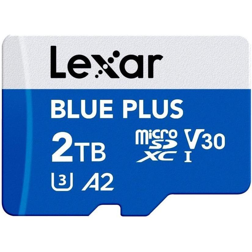 Lexar MEMORY MICRO SDXC 2TB UHS-I/W/A LMSBLPL002T-BNANG (2000 GB, microSDXC, U3, UHS-I), Scheda di memoria, Blu