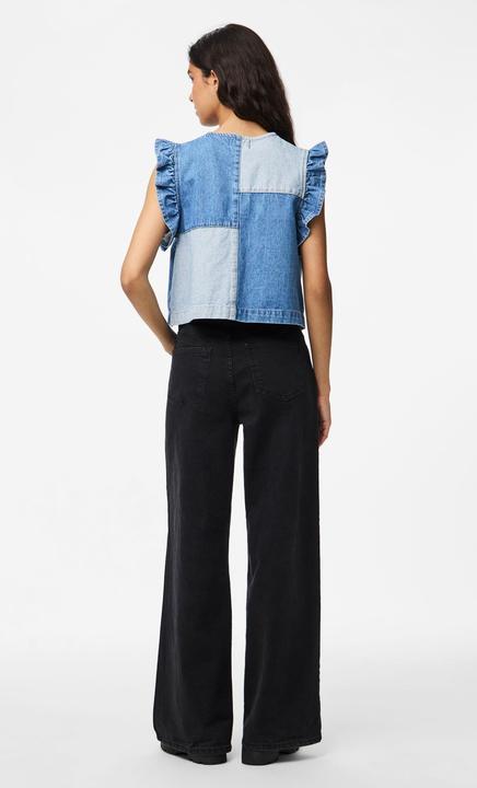 Produktbild Pieces PCFIE VOLANT PATCHWORK Jeansweste (M)