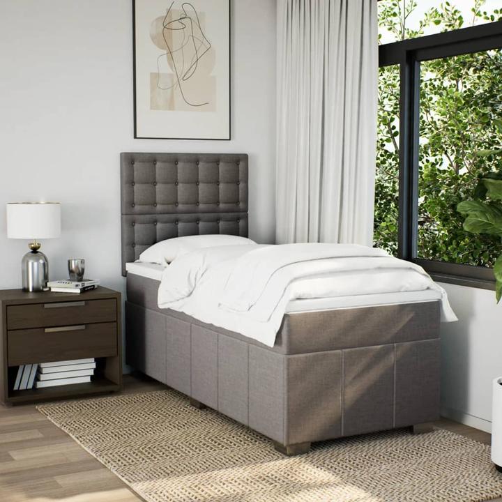 Produktbild vidaXL Bo x springbett mit Matratze 140 x 200 cm Stoff (140 x 200 cm)
