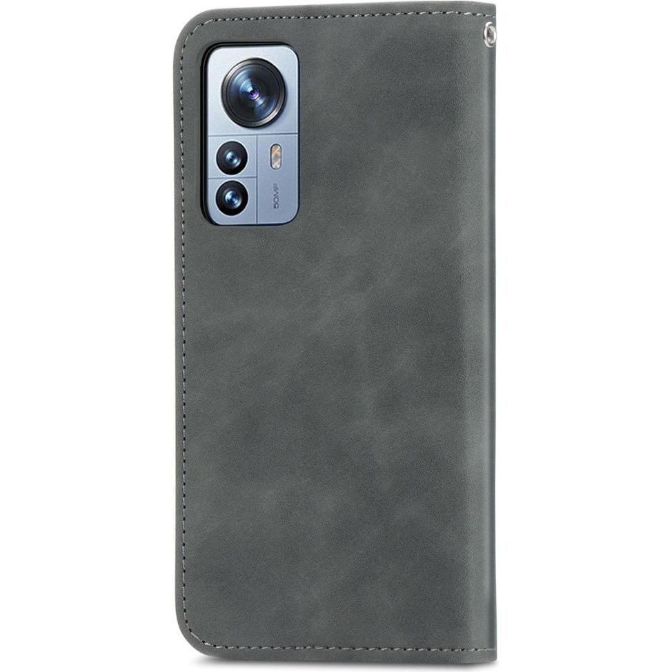 Thumbnail - Cover-Discount Xiaomi 12 Pro - Stand Flip Case Hülle grau (Xiaomi 12 Pro), Smartphone Hülle, Grau