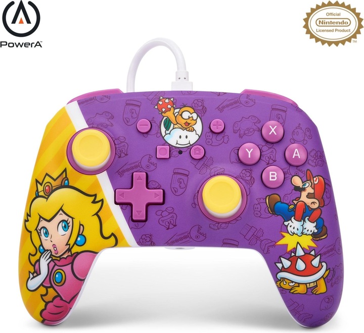 PowerA Enhanced Wired Controller - Princess Peach Battle (Switch, Switch OLED)
