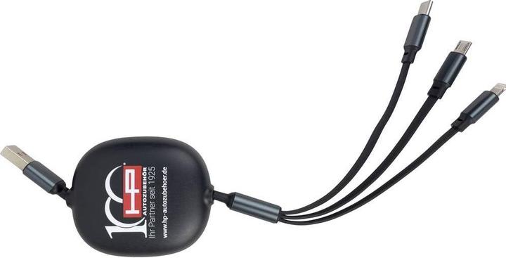 Actual product image HP Autozubehör Ladekabel 3in1 ausziehbar USB-Ladegerät Ausgangsstrom (max.) 2