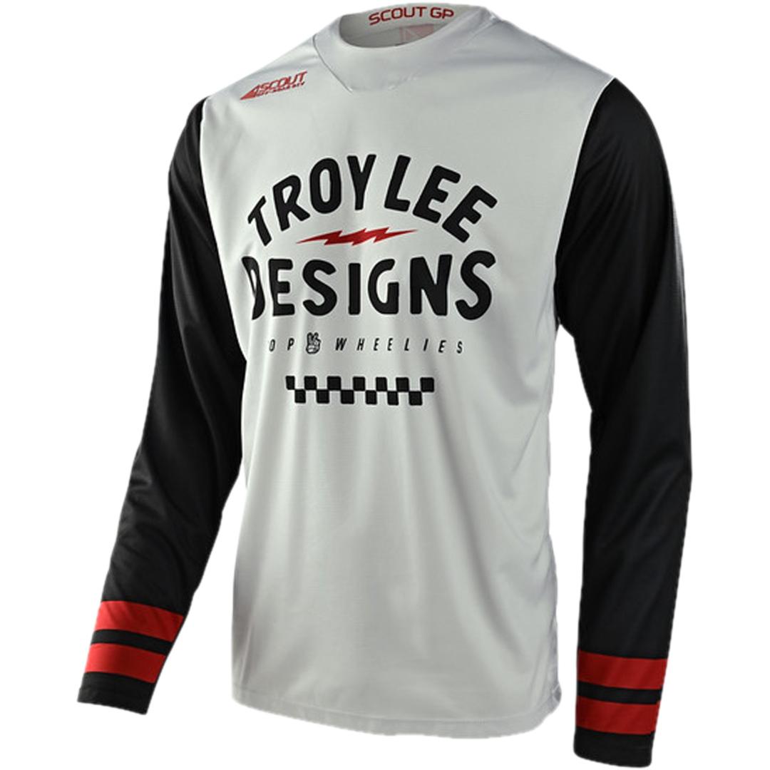 Troy Lee Designs, Herren, Velotrikot, SCOUT GP Jersey - Ride On (XL), Grau, XL