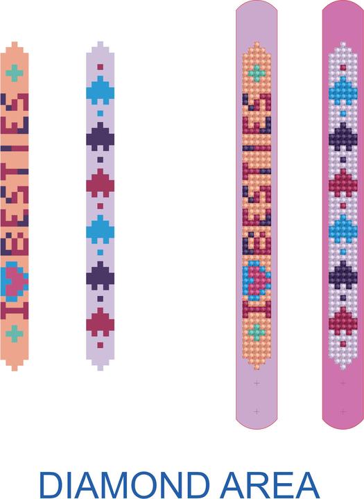 Produktbild Diamond Dotz DOTZIES® Original Diamond Painting Set My Little Pony mit 6 Motiven: 2 Bilder 15 x 15 cm, 2 Armbände