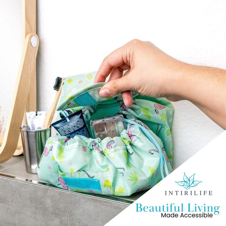 Produktbild Intirilife Kosmetiktasche in GRÜN ROSA FLAMINGO