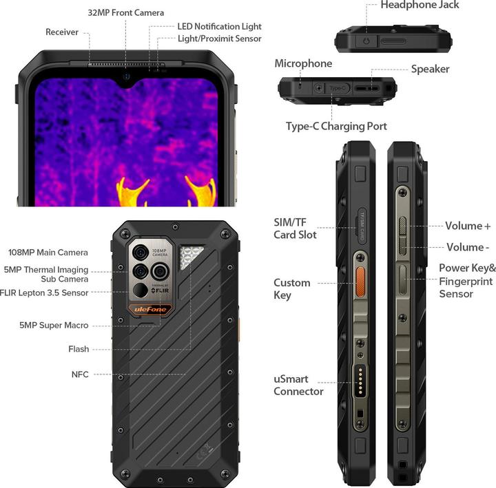 Produktbild Ulefone Power Armor 18T Ultra (512 GB, Schwarz, 6.57", Dual SIM, 5G)