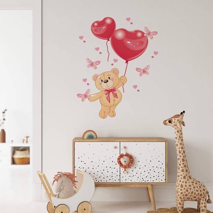 Actual product image Trenddeko Bear with balloon (75 x 100 cm)