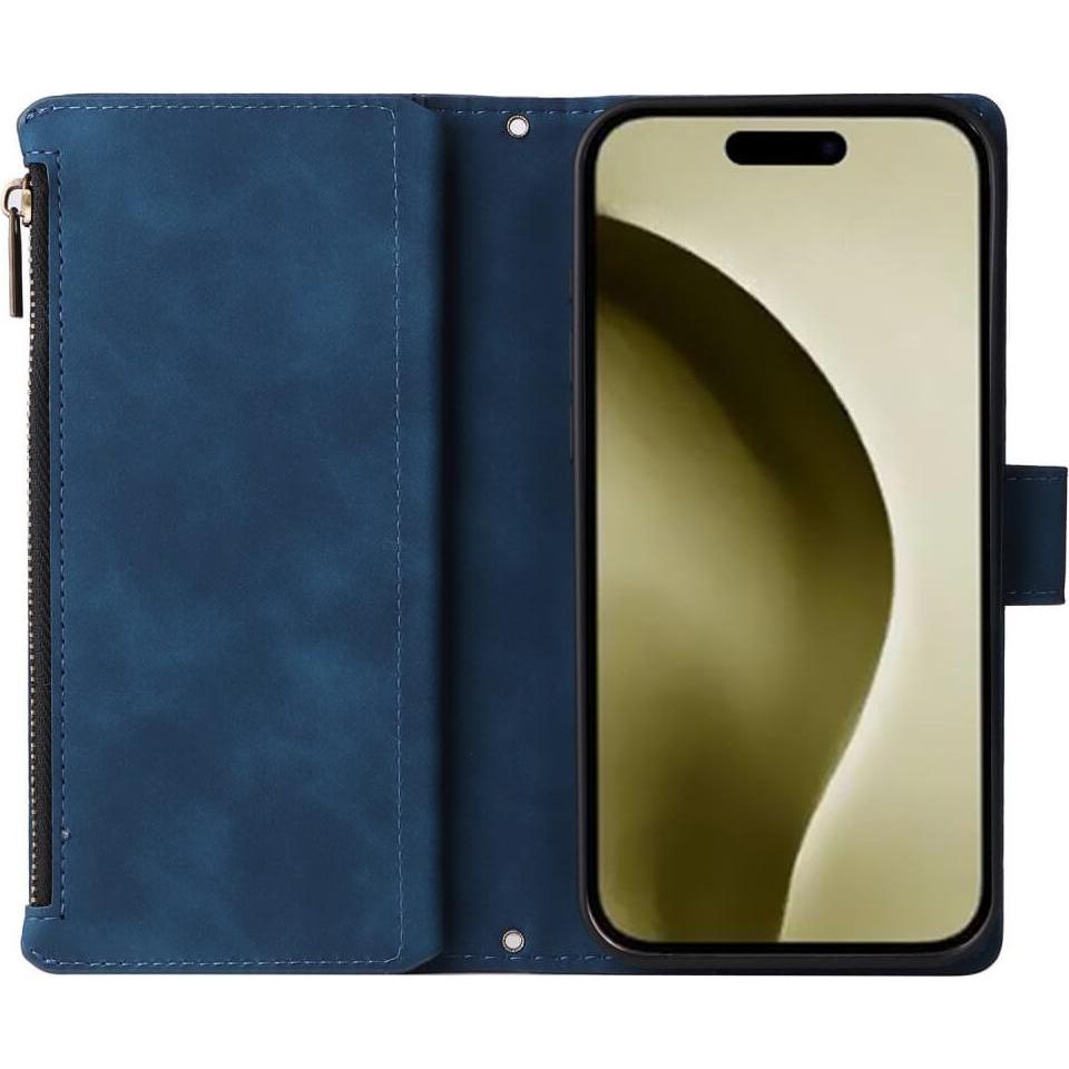 Thumbnail - Cover-Discount iPhone 16 Pro - Brieftaschen Hülle mit Umhängeband (Apple iPhone 16 Pro), Smartphone Hülle, Blau