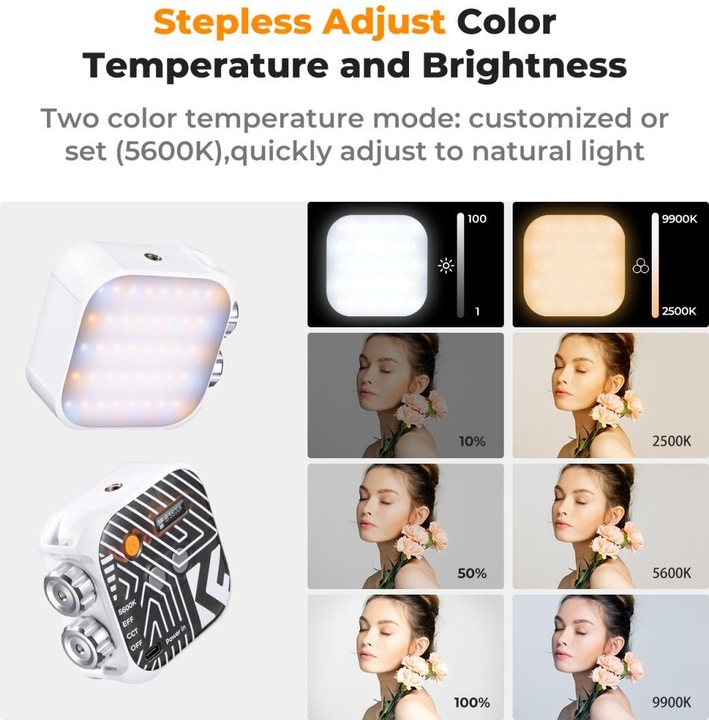 Produktbild K&F Concept Dual Color Temperature LED Video Ligtht, Built-in 2000mA battery (White) (Videoleuchte)