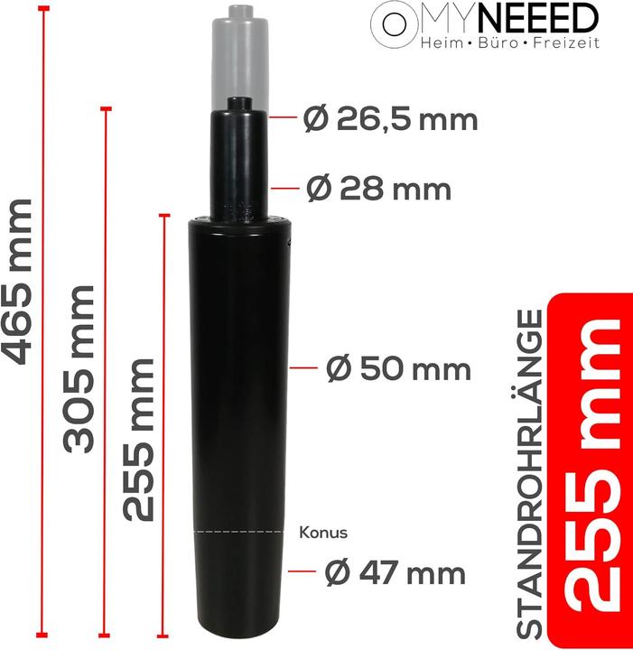 Image du produit MyNeeed Gasfeder für Bürostuhl bis 200 kg Belastung