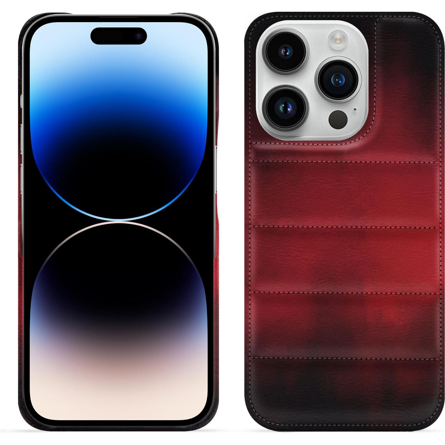 Noreve Lederschutzhülle (Apple iPhone 15 Pro), Smartphone Hülle, Rot