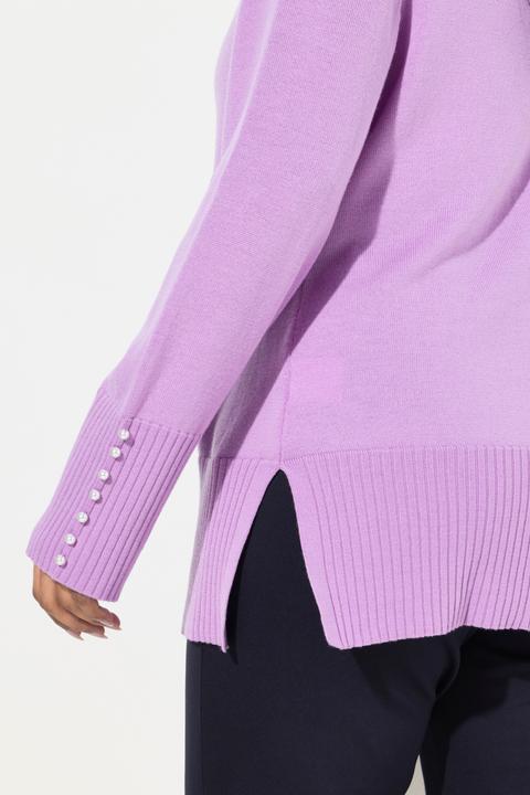 Produktbild Ulla Popken Pullover, Woll-Seidenmischung, Stehkragen, Zierperlen (58)