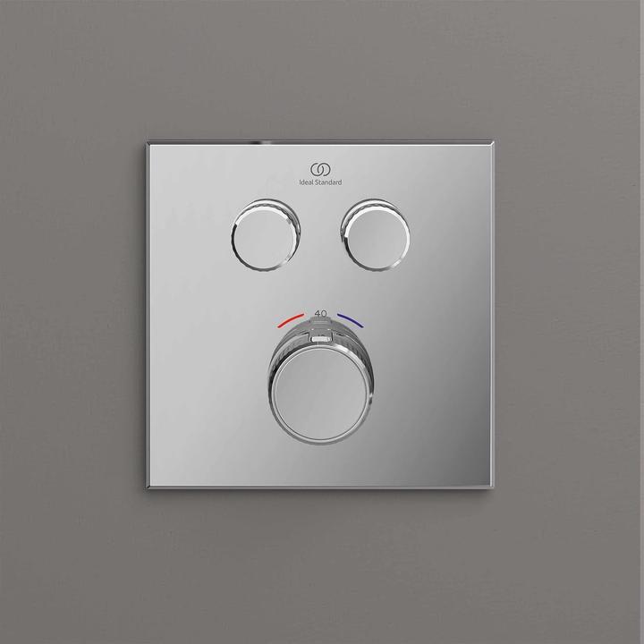 Actual product image Ideal Standard IDS flush-mounted shower thermostat Navigo CERATHERM 2 consumer, angular chrome