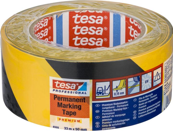 Produktbild tesa ® Markierungsb 33m:50mm schwarz/gelb (50 mm)