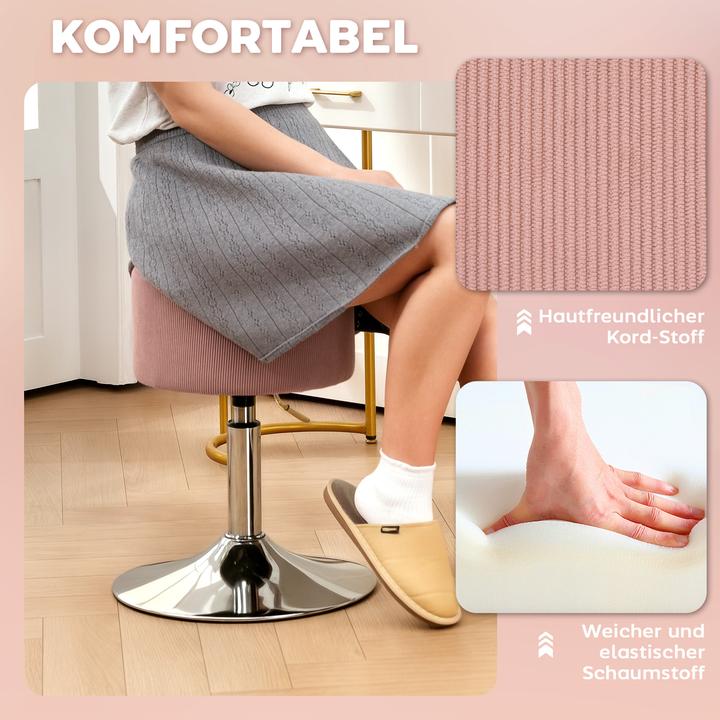 Actual product image Homcom Barhocker Polyester, Stahl Rosa