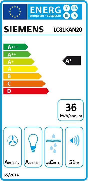Energie-Label Siemens iQ500 LC81KAN20 (Wandhaube)