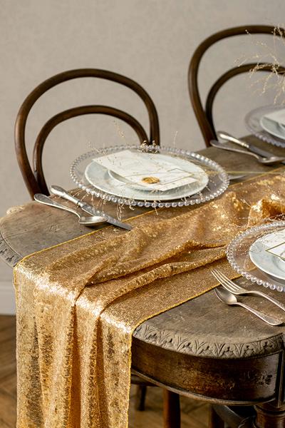Actual product image Partydeco Tischläufer mit goldenen Pailletten