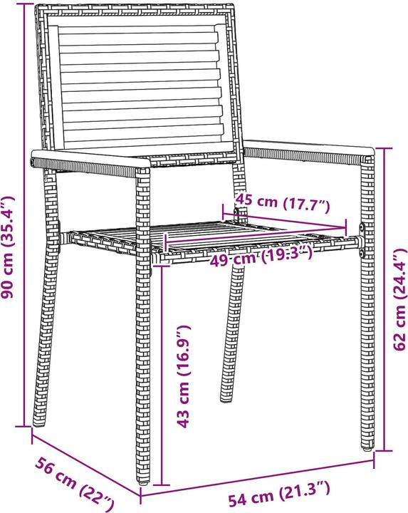 Actual product image vidaXL Garden furniture (90 x 90 x 75 cm)