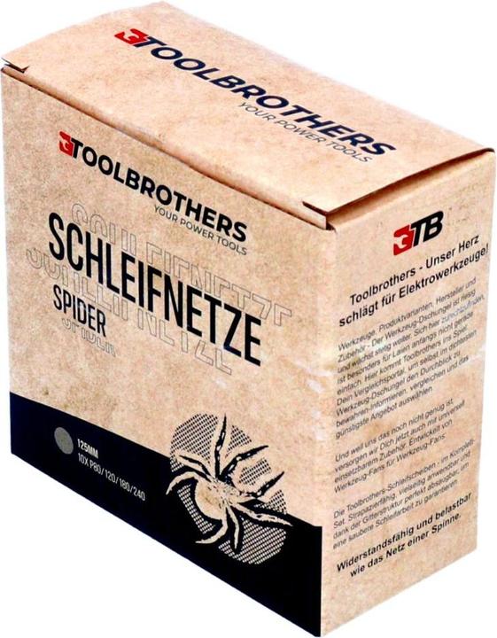 Produktbild Tool Brothers Toolbrothers SPIDER Schleifset Netzschleifmittel 4 Packungen 160x Schleifnetze 125mm Klett je 40x P (P120, P180, P240, P80)