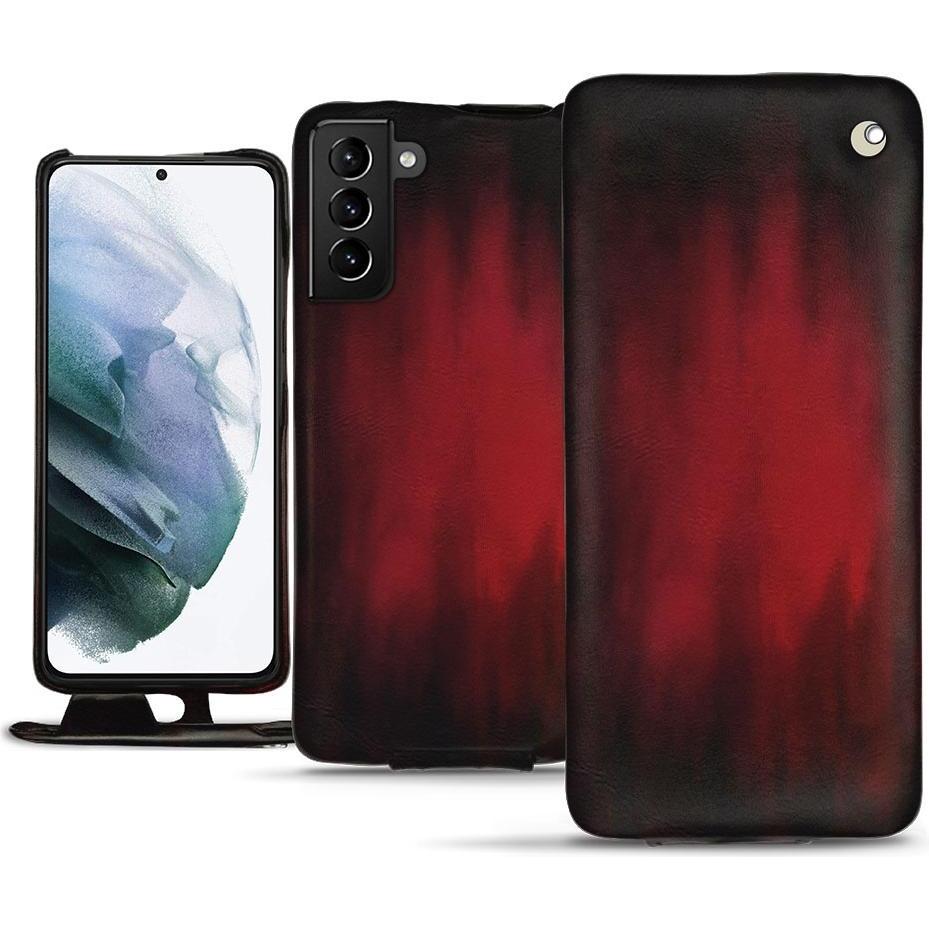 Noreve Lederschutzhülle vertikal (Samsung Galaxy S21+), Smartphone Hülle, Rot