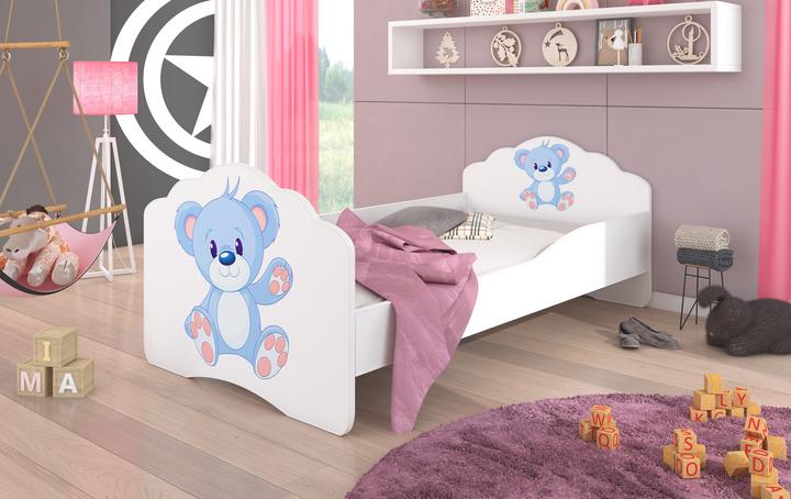 Actual product image ADRK Furniture Bed with mattress CASIMO BLUE BEAR 140x70 (140 x 70 cm)