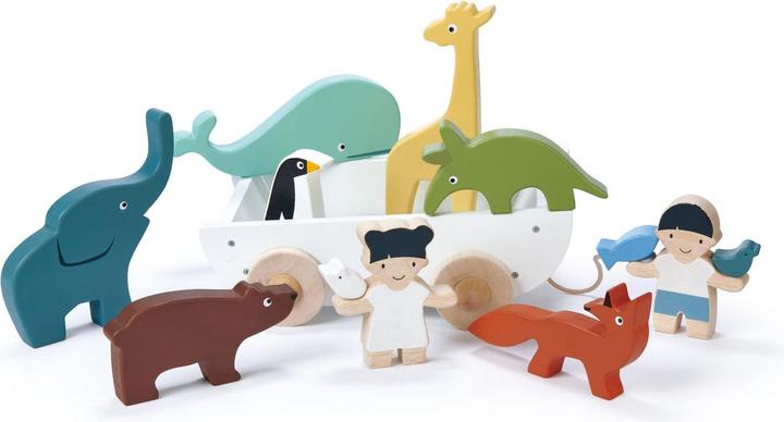 Actual product image Tender Leaf Toys Boat with animals