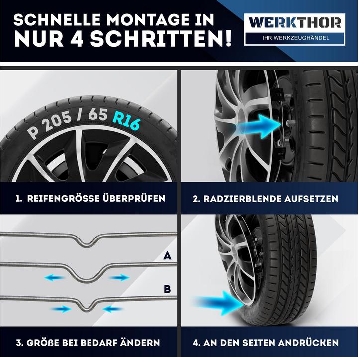 Image du produit Werkthor Radzierblende 4er Set 13 (4 pièce(s), 13")