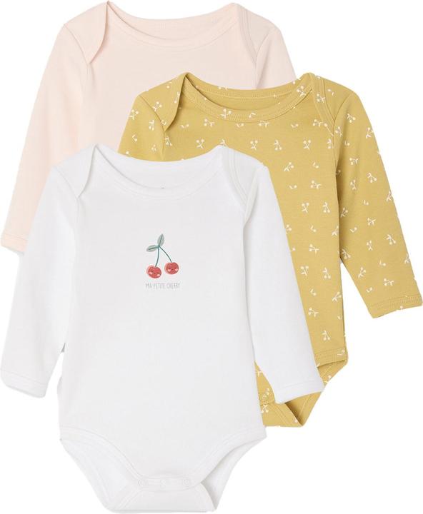Immagine prodotto Vertbaudet Bio-Kollektion: 3er-Pack Baby Schlupfbodys mit langen Ärmeln, Kirschen (62)