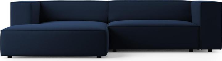 Actual product image Cosmopolitan Design Velvet Left Corner Sofa, "Arendal", 3 Seats, Royal Blue, 224x166x70 Made in Europe (Corner sofa)