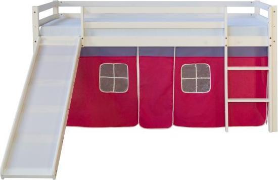 Actual product image Homestyle4u Loft bed with slide and curtain (90 x 200 cm)