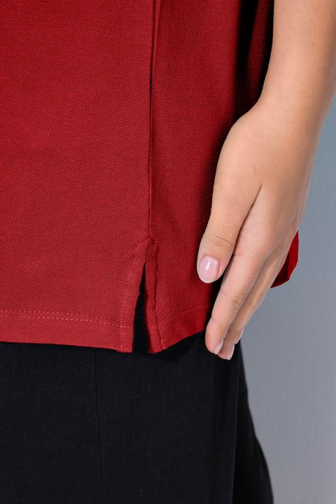 Produktbild Ulla Popken Poloshirt, Piqué, Polokragen, Samt-Knopfleiste, Halbarm (54)