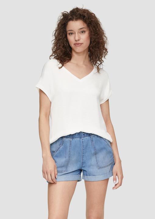 Produktbild S.Oliver T-Shirt Fabricmix-Shirt im Loose Fit mit V-Ausschnitt (XL)