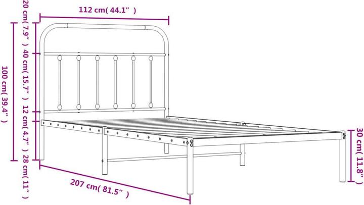 Image du produit vidaXL Bettgestell (107 x 203 cm)