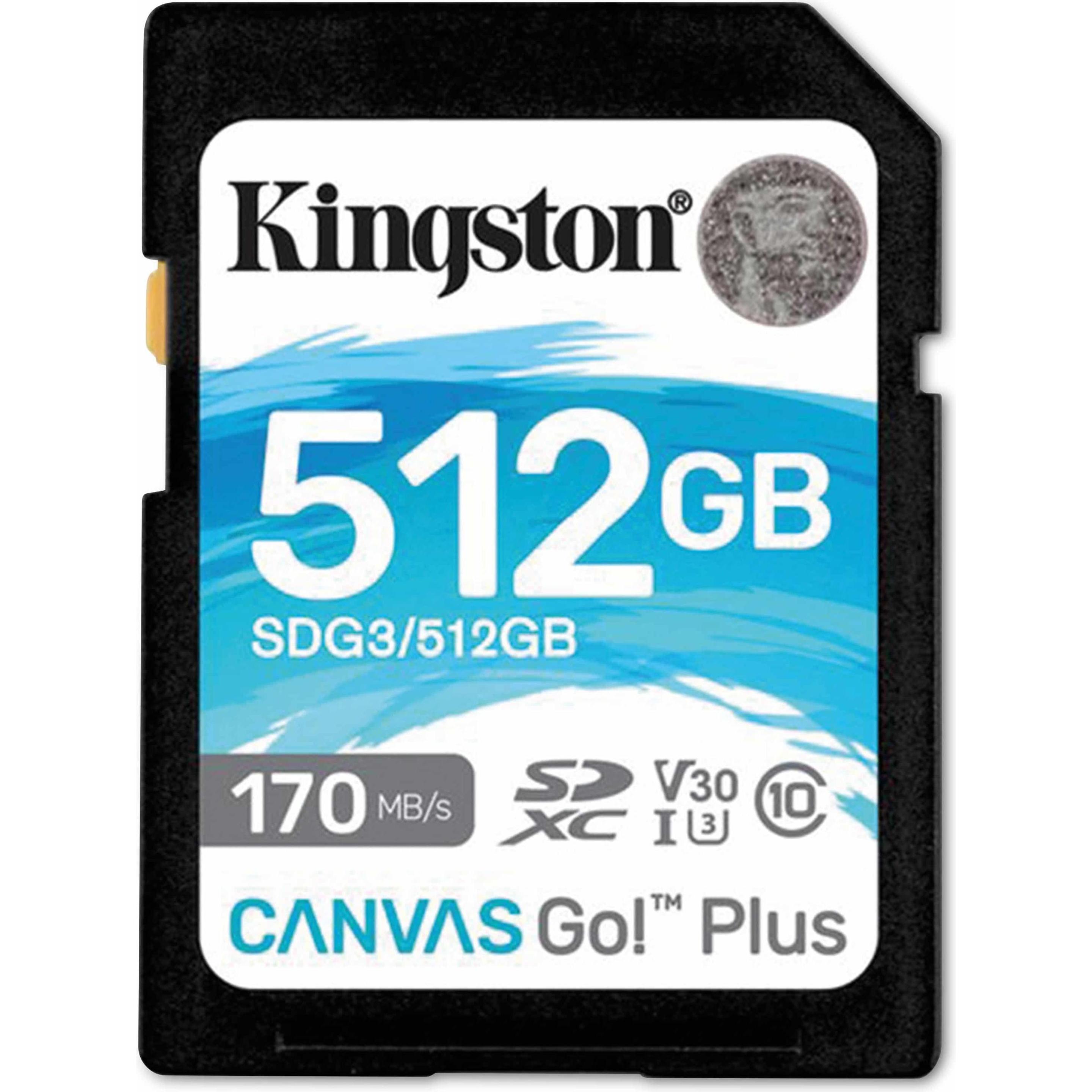 Kingston Canvas Go! Plus (512 GB, SDXC, U3, UHS-I), Speicherkarte, Schwarz