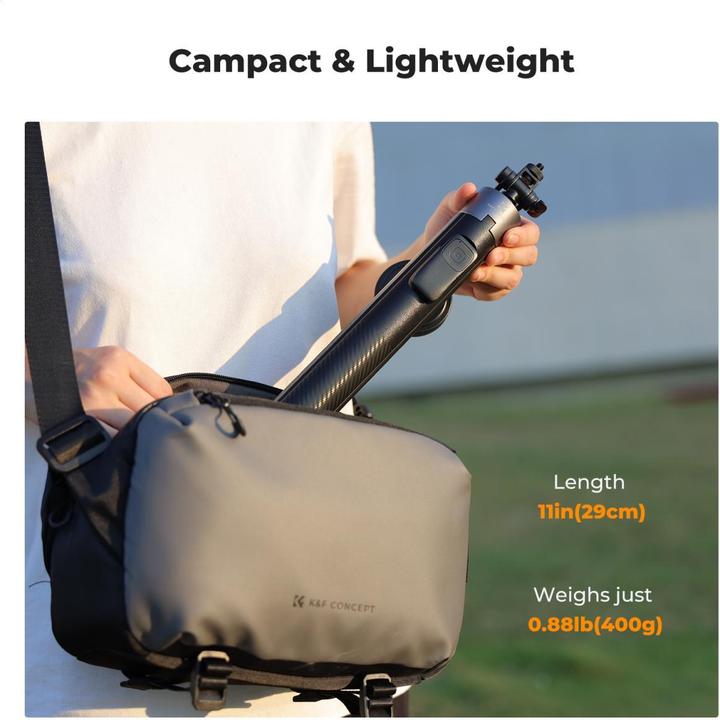 Image du produit K&F Concept MS-52 1.8M Magnetic Selfie Stick With Bluetooth Remote Control, 1/4 Screw, Phone Holder