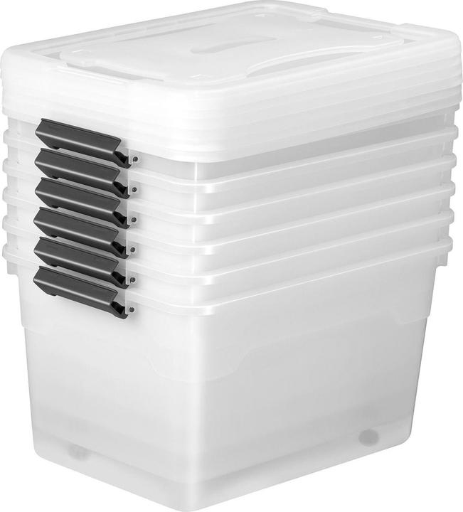 Juskys Set di scatole portaoggetti con coperchio (58 x 43 x 34 cm, 60 l)