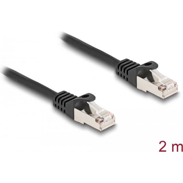 Delock Kabel RJ50 Stecker zu RJ50 Stecker S/FTP 2 m schwarz (S/FTP, 2 m), Netzwerkkabel
