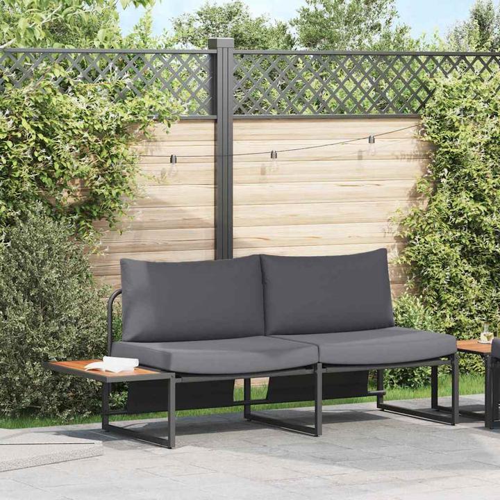 Image du produit vidaXL Canapé de jardin 2 places avec coussins taupe