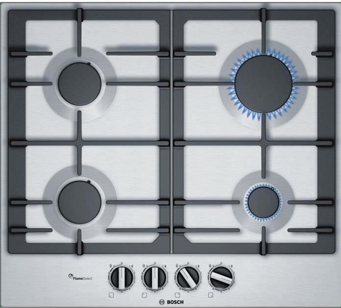 Actual product image Bosch Hausgeräte Series 6 PCP6A5B90 Cooktop, Stainless Steel Integrated Gas Cooktop 4 Zone(s)