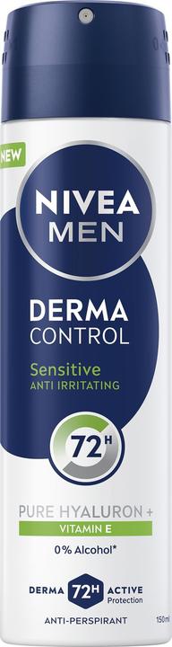 NIVEA Antitranspirantspray für empfindliche Haut Men Derma Control Sensitive (Antitranspirant) 150ml