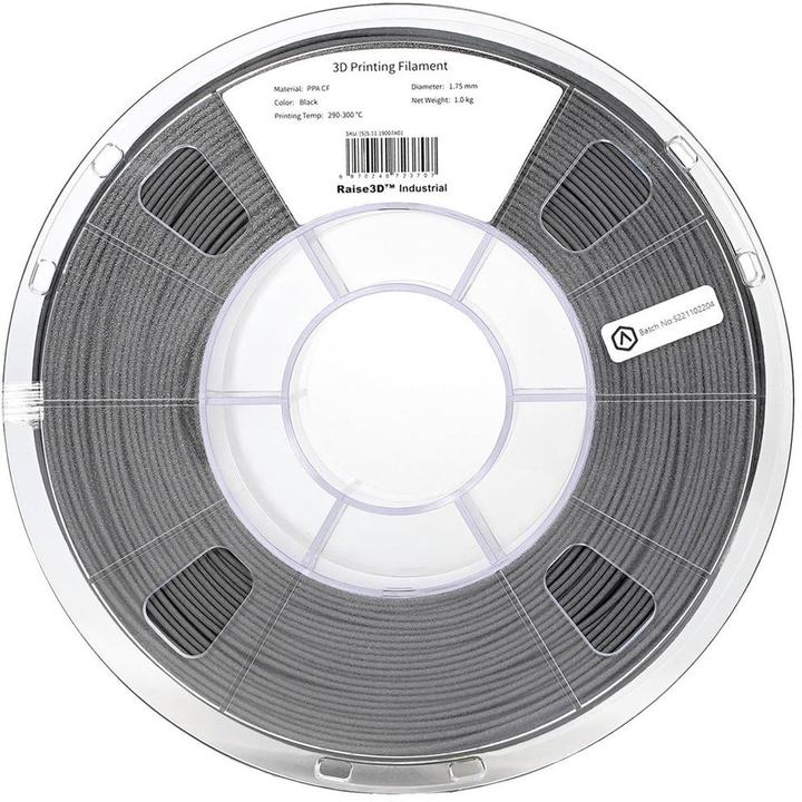 Raise3D Filament industriel PPA CF 1.0kg 1.75mm (POLYAMIDE, 1.75 mm, 1000 g, Noir)