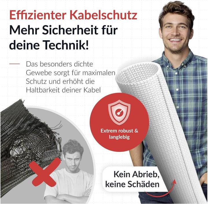 Produktbild Label-the-cable Kabelorganisator Weiss 1 Stück (LTC 5120) (Kabelschlauch, 200 cm)