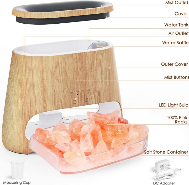 Produktbild Fellhof 2-in-1 Aroma Diffuser & Salzleuchte mit Flammeneffekt (150 ml)