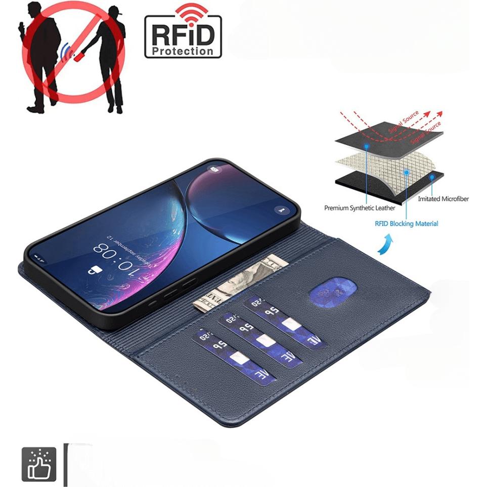 Thumbnail - Binfen Color Galaxy A26 - BINFEN Leder Etui Hülle mit RFID Blocker (Samsung Galaxy A26), Smartphone Hülle, Blau