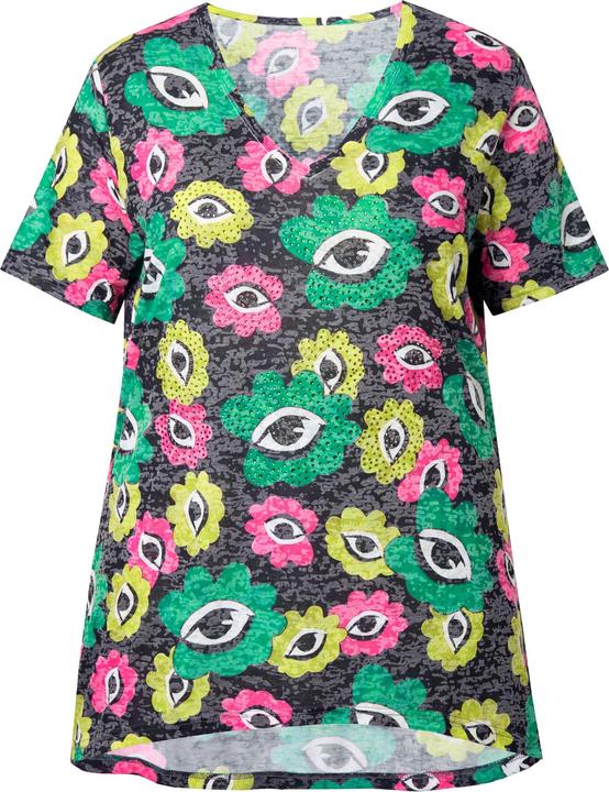 Immagine prodotto Angel of Style T-shirt dal taglio svasato con fantasia floreale a forma di occhi (50)