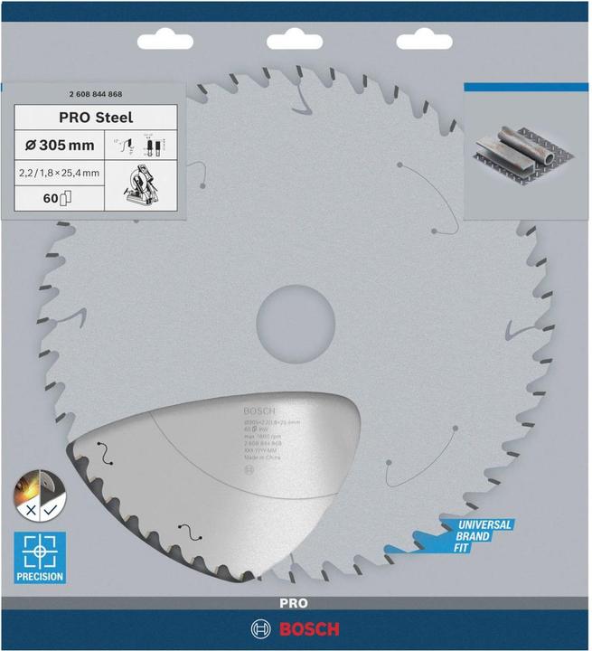Produktbild Bosch Professional Zubehör PRO Steel Kreissägeblatt, 305 x 2,2 x 25,4 mm, T60