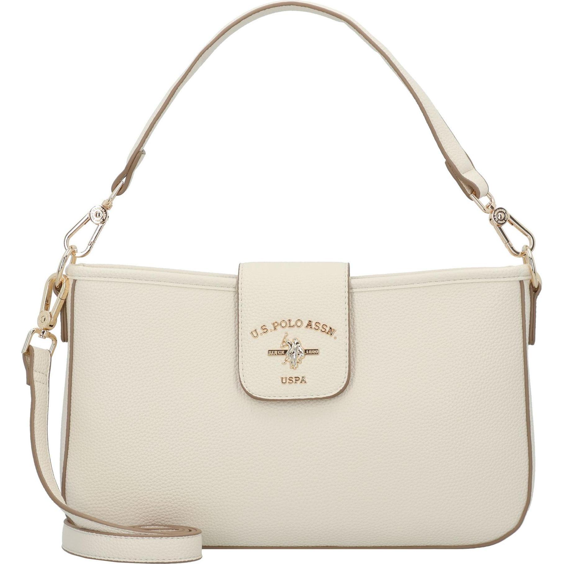 U.S. Polo, Handtasche, Standfort Schultertasche 32 cm, Weiss